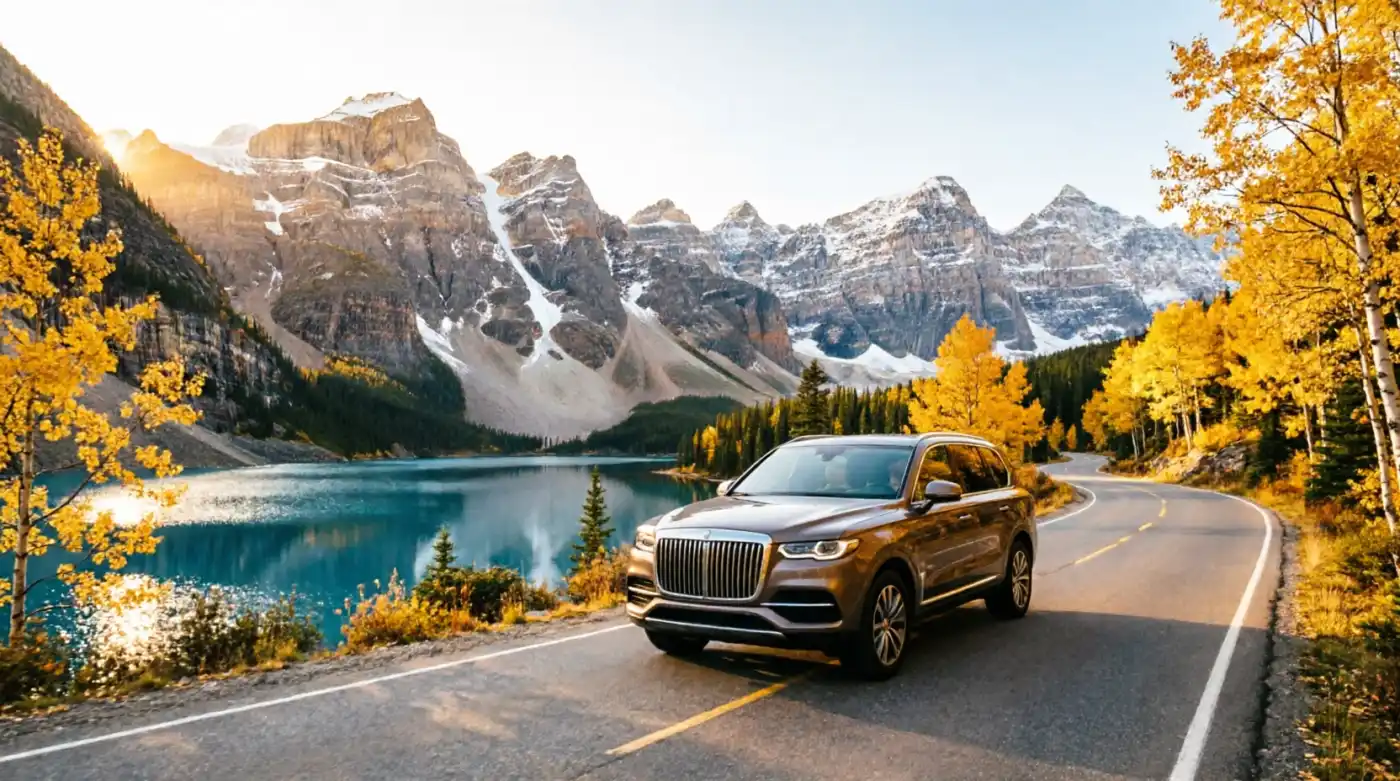 Scenic Canadian highway through mountains